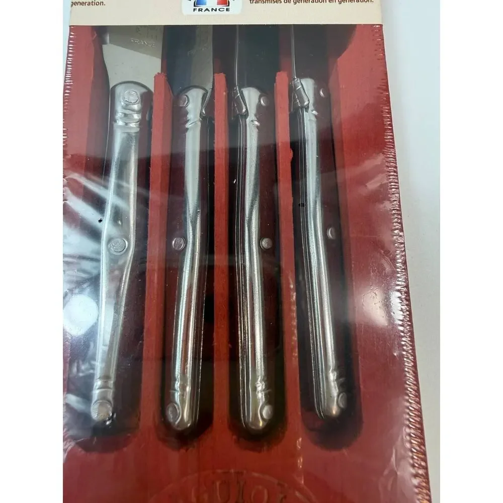 Laguiole France 4 Pc Cheese Spreader Knife Set Stainless Steel New Sealed